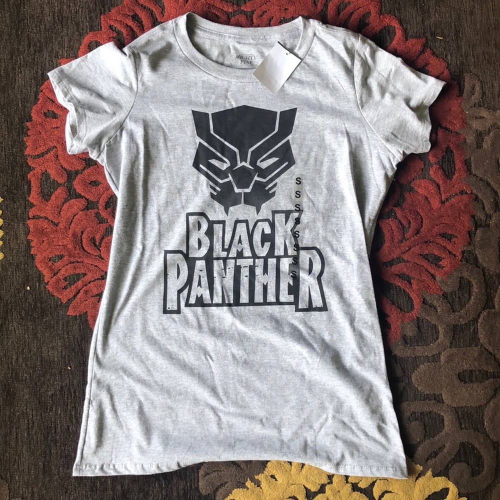 Black panther marvel grey t-shirt